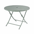 mesa de exterior plegable redonda de acero gris 80 cm x 80 cm x 72 cm para comedor de jardín terraza