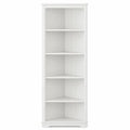 Librería esquinera vertical de MDF blanco con 5 niveles abiertos 60 cm x 30 cm x 180 cm
